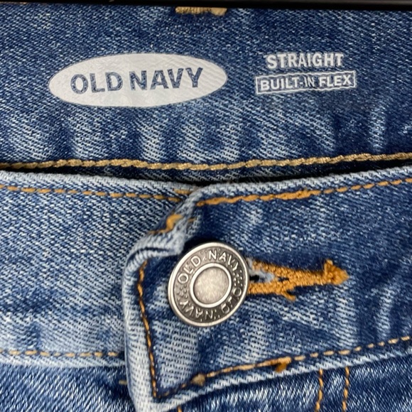 Old Navy Men's Straight Built-In Flex Jeans Medium Dark Tint Denim Size 31 x 32 - Picture 6 of 8